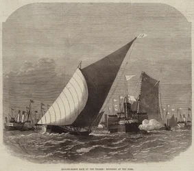 Zeilwedstrijd op de Theems, ronding bij de Nore